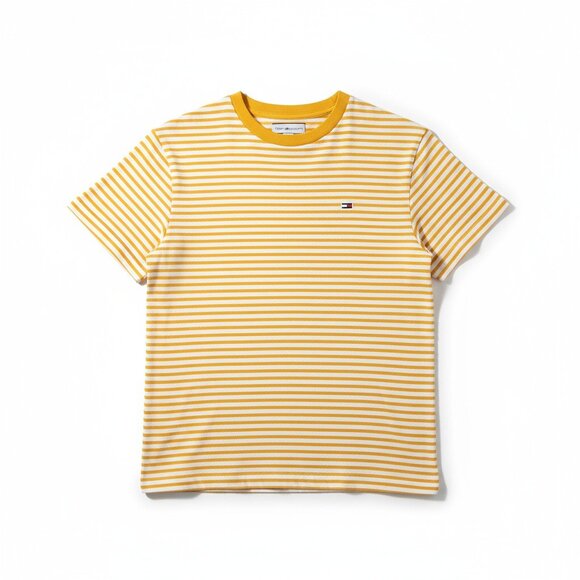 3/$15 | Tommy Hilfiger Yellow Orange Striped Short Sleeve Tee Size Small - Picture 1 of 12